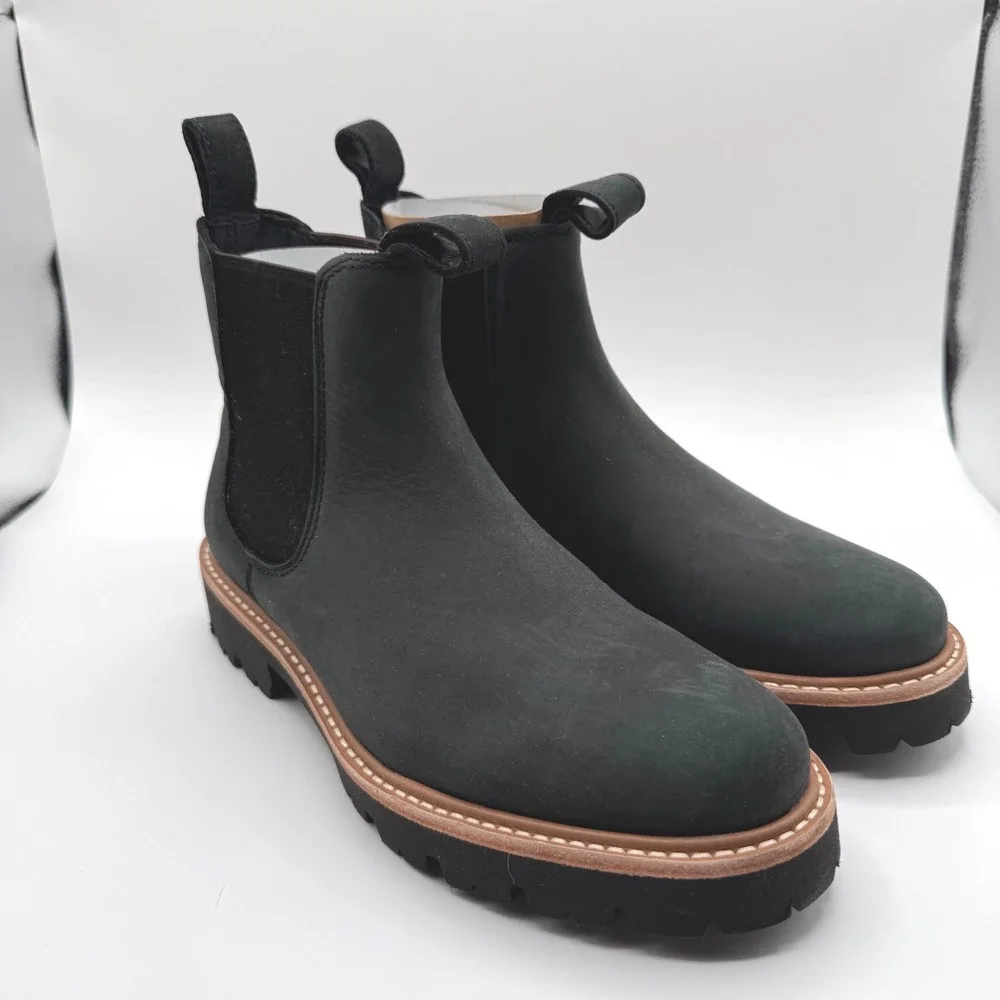 Nisolo Go-To Lug Chelsea Boot‎ Black Leather Lug Sole Women's 11 New in Box